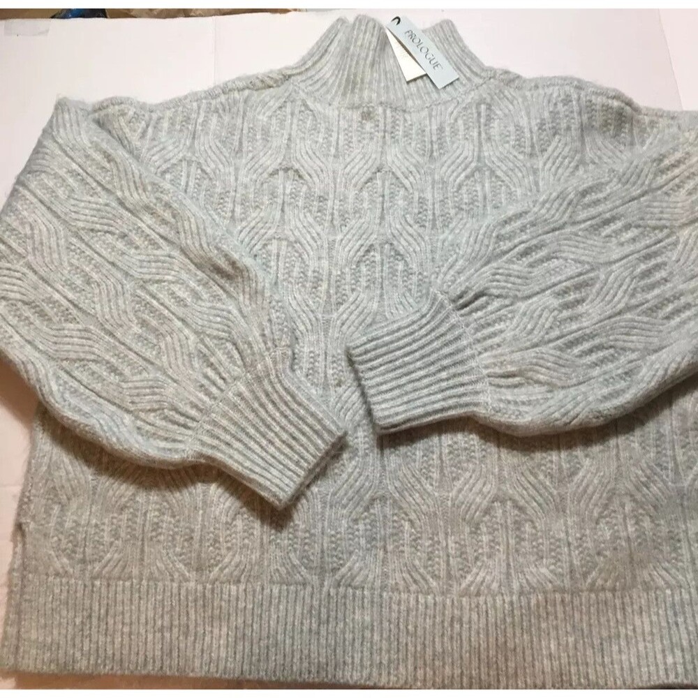 Womens Mock Turtleneck Pullover Sweater - Prologue Mint Green XL